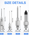 Grease gun needle tip kit, 5-piece set with metal tips, 2 nozzle tips, and rubber joint; Amazon brand.