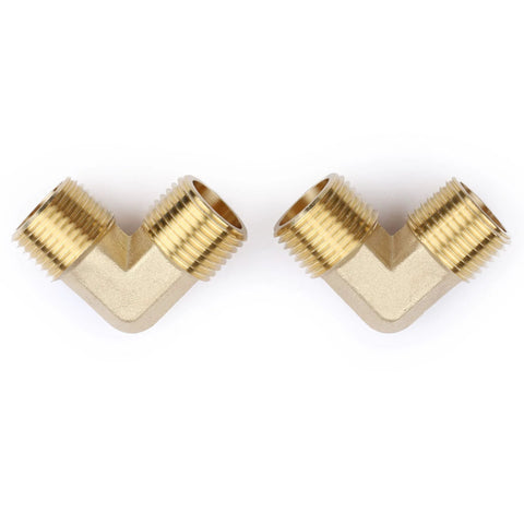 Brass 2-pack 90-degree street elbow pipe fittings, 1/2 in NPT male to 1/2 in NPT male