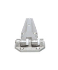Heavy Duty Left-Hand Walk-In Cooler Door Hinge With Flush Offset Satin Stainless Steel, corrosion-resistant hardware, front view
