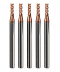 AYCHOLIZ 5-piece TiSiN-coated micrograin carbide square end mill set, 1/16", 4-flute CNC bits for hardened steel and cast iron