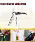 Portable Orange Corkscrew Wine Opener Set For Waiters And Bartenders, Stainless Steel Wine Key With Hinged Serrated Foil Cutter
