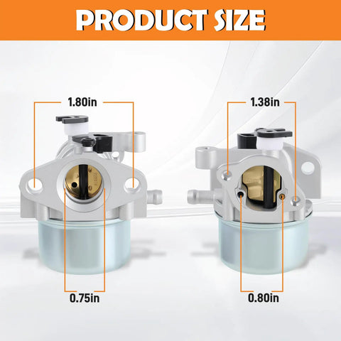 Carburetor For 6.75HP 190CC 675 Series Engine Compatible With Toro 22 Recycler Mower product size dimensions shown