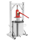 Heavy Duty Stainless Steel Hydraulic Fruit Press Juicer Squeezer Makes Juicing Apples Grapes Berries A Breeze For Homemade Cider Wine Cheese And Tinctures With Large Capacity Basket No Hassle High Pressure, 12L stainless steel basket, 3T jack