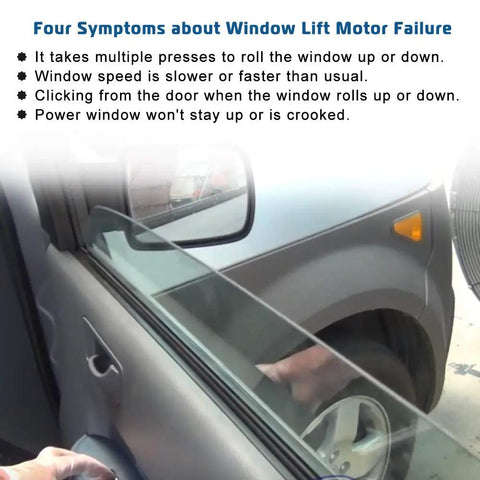Heavy Duty Left Power Window Lift Motor Fits 1997 2002 Ford Expedition visible in vehicle door, showing window motor failure symptoms.