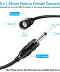 3.5 x 1.35mm male to female connector for 10 Foot Extension Cord For Solar Water Fountain Pump With Waterproof Connector Easy Install Without Cutting Wire Heavy Duty 3515 Cable Extends From Solar Panel To Pump For 3.5W To 25W Pumps