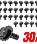 30 Pack M6 Hex Head SEMS Bolts 1.0 X 17mm With 18mm Washer Heavy Duty Oil Pan And Transmission Pan Bolts Replaces OEM 11508930