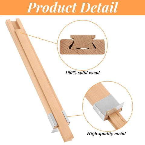 No Fuss Straight Up Smooth Heavy Duty 16 Inch Wood Drawer Slides Premium Beech Hardwood Center Track With Wax Coated Metal Glides For Bottom Mount Cabinet Replacement Set showing solid beech wood tracks and metal glides.