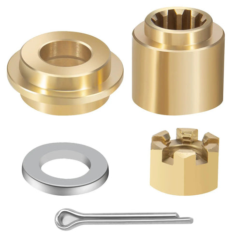 Propeller Installation Hardware Kit for Yamaha 25-30HP Outboards with thrust washer, spacer, washers, nut, cotter pin, 10 spline props