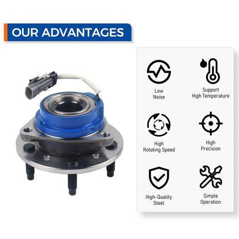Front Wheel Hub And Bearing Assembly For 2004 2005 Chevy Classic, 1997 2003 Malibu, with product advantages chart.