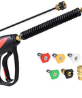 Swivel Power Washer Gun Kit With Extension Wand Adjustable Spray 360 Degree Swivel 4000 PSI 7 GPM Quick Connect M22 14mm