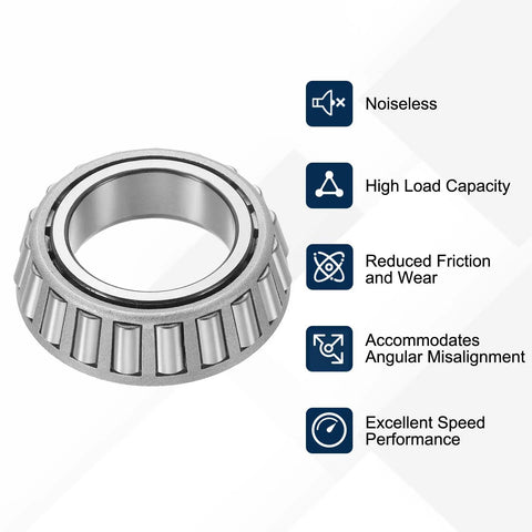 Heavy Duty Tapered Roller Bearing Cone With 1.24 Inch Bore And 2.09 Inch Outer Diameter 0.65 Inch Thick Chrome Steel ABEC Three
