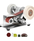 Mini Electric Belt Sander Kit For DIY Enthusiasts Multifunctional Tool with polishing belt and knife sharpener accessories.