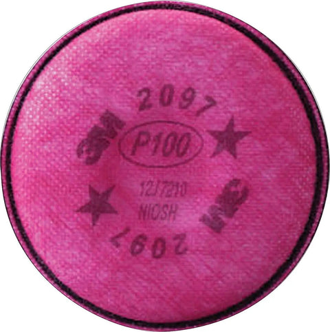 2097 P100 Particulate Filter For 5000 6000 6500 7000 Series Respirators shown in pink color