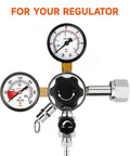 Two Inch Pressure Gauge For CO2 Beer Keg Regulator Left Hand Thread 0 To 3000 Psi Dual Scale Black Steel Gauge