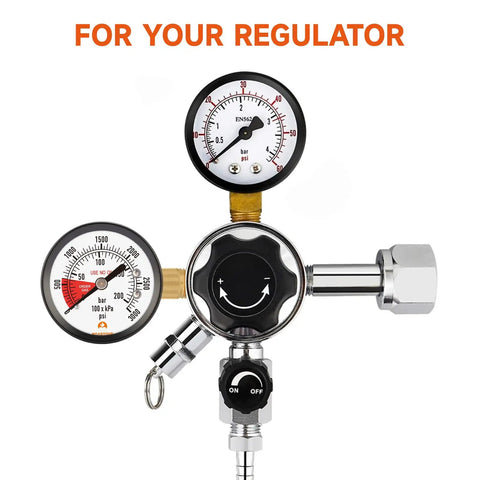 Two Inch Pressure Gauge For CO2 Beer Keg Regulator Left Hand Thread 0 To 3000 Psi Dual Scale Black Steel Gauge