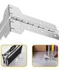 Two Pack L Shaped Metal Flight Case Corner Hinges for DJ Cases and Power Tool Boxes Silver Offset Hinges with Impact Absorption
