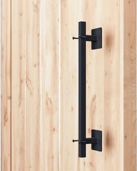 Antique Rustic Twelve And Five Eighths Inch Barn Door Handle Built To Last Heavy Duty Tough As Nails Solid Steel With Frosted Black Finish