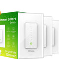 Smart Dimmer Switch for Dimmable Lights, Easy Install, Works With Alexa and Google Home, 2.4GHz WiFi, Neutral Wire Required, 4 Pack