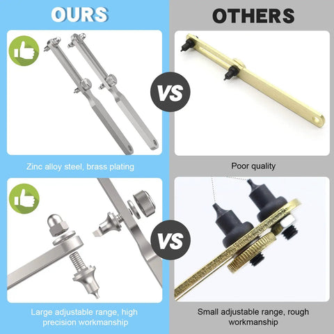 Adjustable Watch Back Opener Tool For Battery Replacement And Repairs comparison showing high-quality zinc alloy construction vs others.