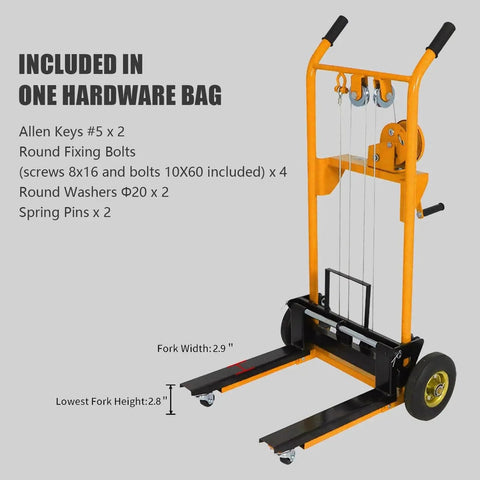 Heavy Duty Manual Pallet Jack Workhorse With Smooth Rolling Casters 330 Lb Load Capacity And 40 Inch Max Lift Adjustable Fork Width For Warehouse Jobs And Tool Hauling Built Tough No Sweat