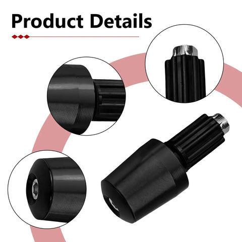 Two Pack Dope Aluminum Motorcycle Handlebar End Caps Seven Eighths Inch Bar End Plugs Wear Resistant Protective Plugs Universal Fit for Most Motorcycles Scooters and Dirt Bikes Black, close-up black aluminum end cap