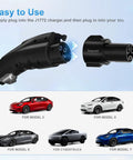 J1772 To Tesla Charger Adapter For Model 3 Y X S Cybertruck Road Trip Ready Up To 80A 250V Fast Level 2 Charging Converts