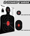 Silhouette Target Pack For Shooting Practice 23X35 Inches White And Black 50 Count Targets For Handguns Rifles Airguns BB Guns