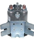 Straight Up Heavy Duty 12-Volt PowerSeal Dc Contactor Featuring Copper Studs Narrow Curved L Bracket And Sealed Design Perfect For Rv And Truck Wiring Jobs That Demand Road Ready Performance Without Any Fuss, showing copper terminals and bracket mount.