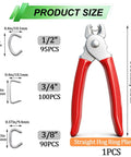 Hog Ring Kit With Heavy Duty Pro Grade Straight Pliers, 285 Pieces Galvanized Hog Rings In 3/4 Inch, 1/2 Inch, And 3/8 Inch Sizes, Includes Pliers