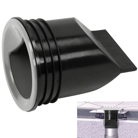 2 Inch Rubber Shower and Floor Drain Seal With Check Valve, Fits D-Type General Purpose Floor Drains, Easy Install, Black