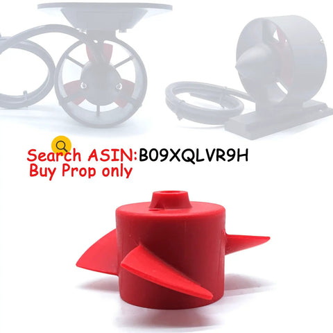 Red three blade propeller for Underwater Thruster Beefy 16V 300W Brushless Motor With CCW three blade nylon propeller.