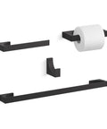 Matte Black Minimal Toilet Paper Holder K26571 BL Wall Mounted Bathroom Accessory, Slick Modern Flat Profile Roll Holder