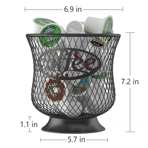 Barista Approved Large Capacity Coffee Pod Holder for K Cups and Nespresso Vertuo Pods with mesh design and raised base