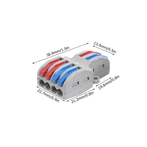 SPL-42/62 Quick Connect Wire Terminals Kit Universal Easy Snap On Quick Connectors, 10 pcs with 3mm holes, flame retardant shell.