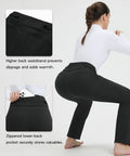 Waterproof Softshell Winter Ski Pants For Women, fleece lined with high waistband and zippered pocket, black XS.