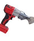 Professional Cordless Electric Metal Shears With 360 Degree Rotating Head And Stepless Speed Control, red and silver design with ergonomic handle