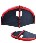 5㎡ Handheld Inflatable Wing Foil Kite With Window For Wind Surfing And Sea Travel, front and angled view showing red and black design.