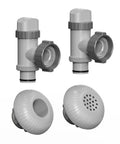 Above Ground Pool Inlet And Return Replacement Kit With Plunger Valve And 1.5 Inch Outlet Strainer Connector Jet Nozzle And Strainer Grid