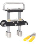 Sheet Metal Bender Tool With Manual Brake And Shears For Precise 0 To 90 Degree Bends In Iron And Aluminum, includes V roller.