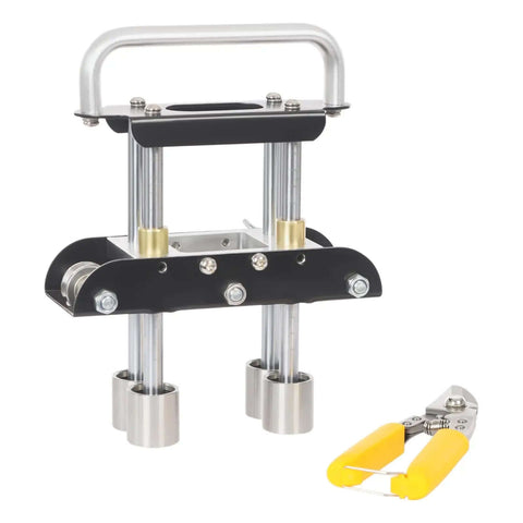 Sheet Metal Bender Tool With Manual Brake And Shears For Precise 0 To 90 Degree Bends In Iron And Aluminum, includes V roller.