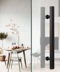 Matte Black Stainless Steel Door Handles And Pulls For Sliding Glass Doors And Barn Doors, Rust Resistant 304 Grade Grab Bar Set