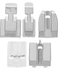 Close-up of Must Have Dope 5 Piece Multifunctional Sewing Machine Presser Foot Set with Adjustable Invisible Zipper Foot for home use.