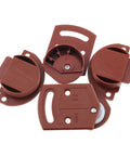 Two Pairs Classic Wardrobe Sliding Door Roller Gear Track Panel Internal Kit With Nylon Silent Pulleys, brown plastic