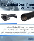 Heavy Duty Road Ready 212CC Mini Bike Exhaust Pipe With Female Thread close-up showing TIG welded structure and polished finish.