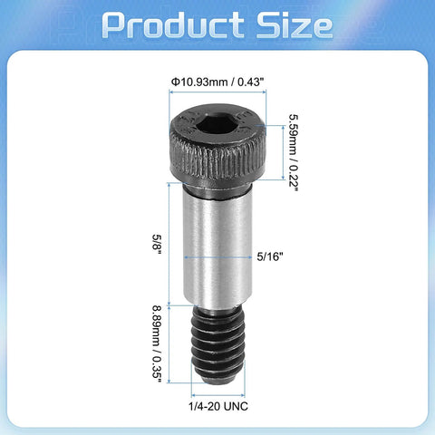 Alloy Steel Hex Socket Head Shoulder Bolts Five Eighths Inch Shoulder Length Five Sixteenths Inch Shoulder Diameter diagram