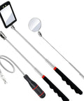 Telescoping Magnetic Pickup Tool Set With LED Light Flexible Bendable Magnetic Rod And 360 Degree Swivel Inspection Mirrors
