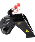 Hydraulic Torque Wrench In One Half Inch Square Drive Made From Rugged Alloy Steel For Hard As Nails Grip And Pinpoint Accuracy Featuring A Flex Hose In Tight Spots This No Nonsense Shop Gear Pumps Out Serious Clamping Force Daily, showing side view with flexible reaction arm and safety features.