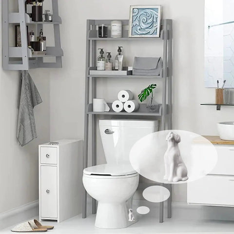 Two Pack Dog Themed White Ceramic Toilet Bolt Caps Easy Install on bathroom toilet, decor hides rusty bolts for a clean look