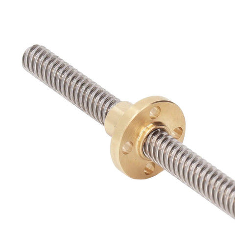 T8 Lead Screw 300mm Kit With Stainless Steel Rods And Brass Nut For 3D Printer And CNC Machine Linear Motion Guide Rail DIY Automation Parts High Precision Low Backlash For Smooth Motion And Accurate Positioning, stainless lead screw with brass nut