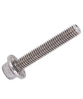 Top Quality M6 Hex Flange Screws 304 Stainless Steel Bolts For Tough Jobs Includes 10 Pcs With Five Awesome Lengths, showing a close-up of a hex flange screw.